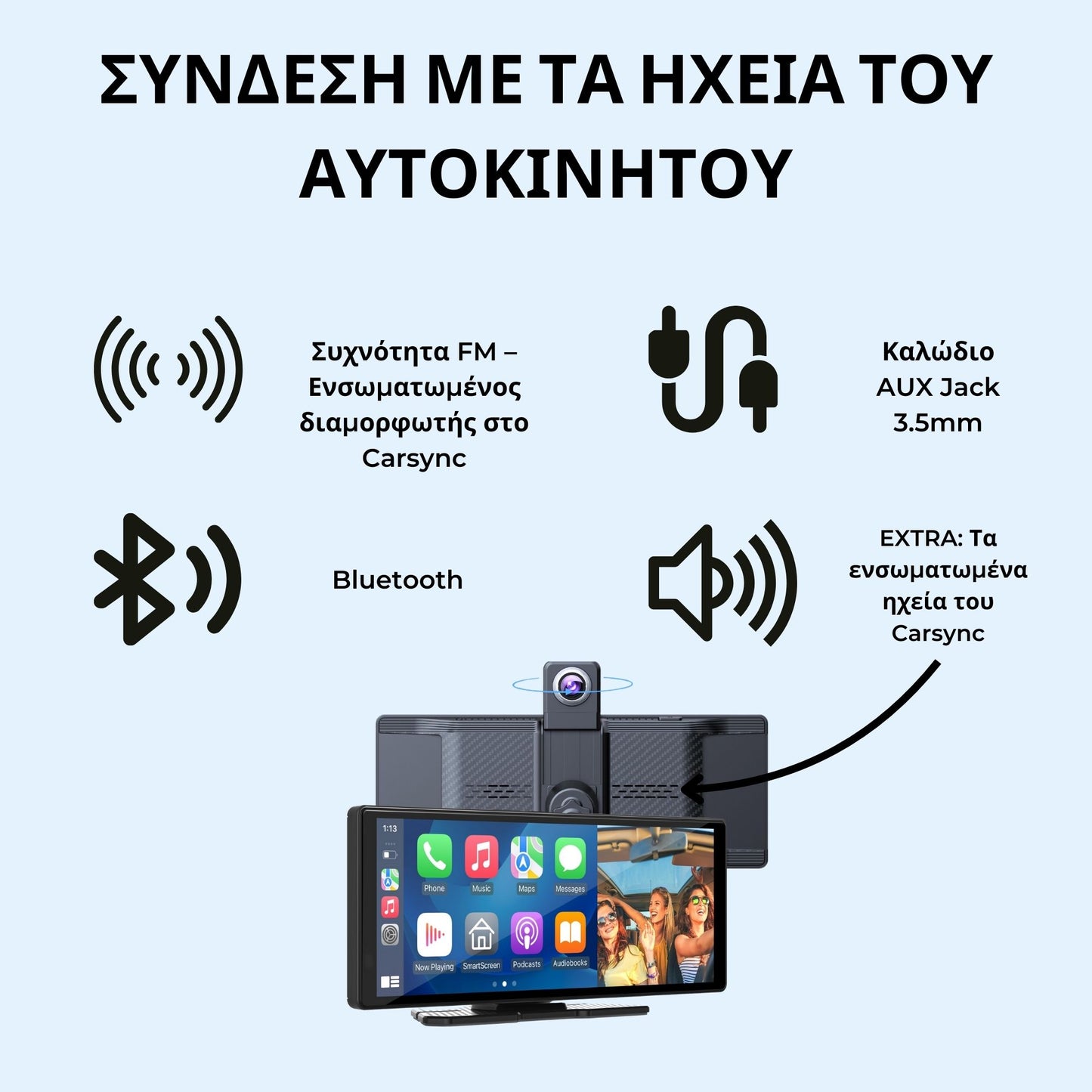 Carsync Pro + Κάμερα Ταμπλό 4K + Κάμερα Οπισθοπορείας